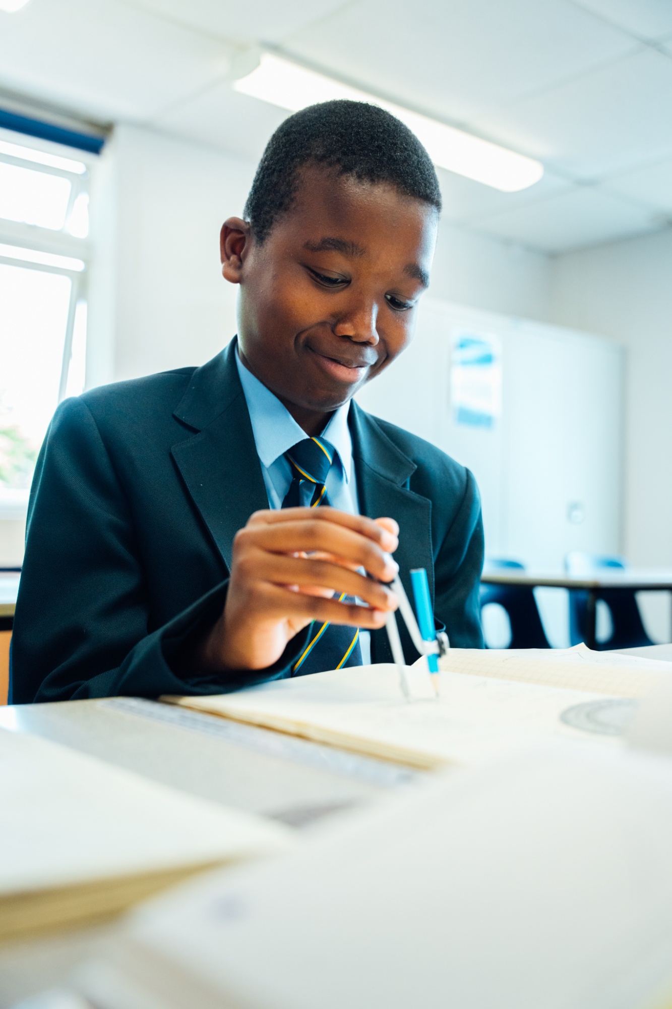 student in maths lesson